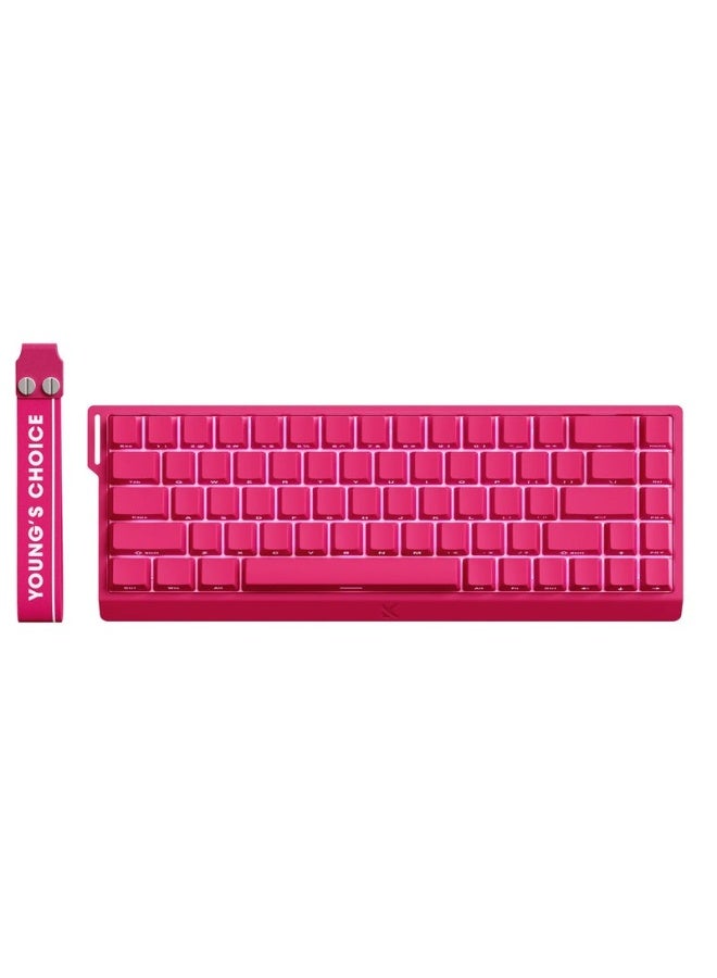 MCHOSE Ace 68 Hall Effect Magnetic Switch Gaming Keyboard – Ice Rhino Magnetic Switch, 68-Key 65% Layout, Hot-Swappable, Wired USB-C, 8kHz Polling, RGB Backlit, Adjustable Actuation, Macro Programmable, Aluminum Plate, Rose Red | MC-Ace68-28 - Image 2